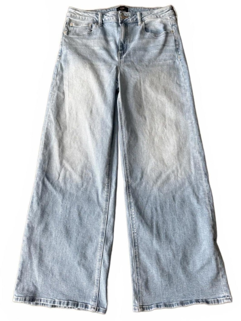 Quince Light Wash Wide Leg Jeans - Pale Blue